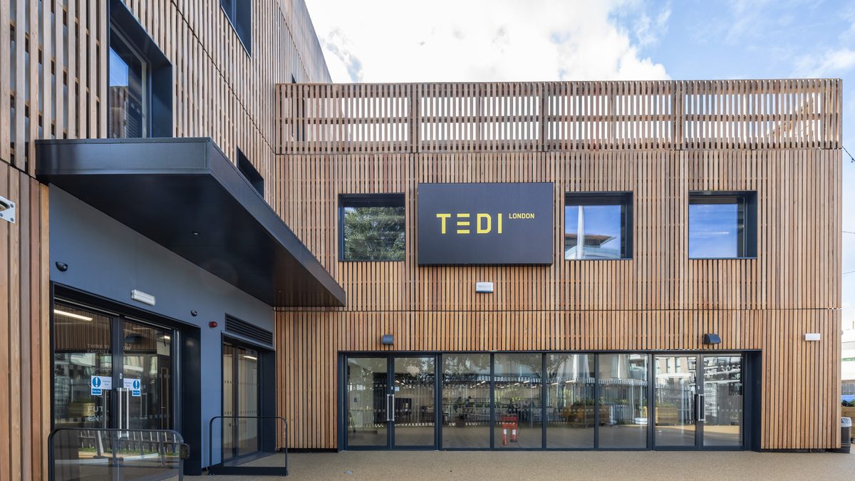 TEDI London campus building by day