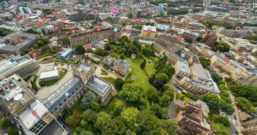 aerial view of university of aerial