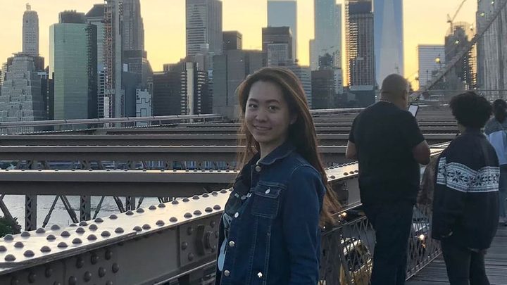 Hinako posing in New York City