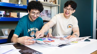 University of Brighton art students socialising