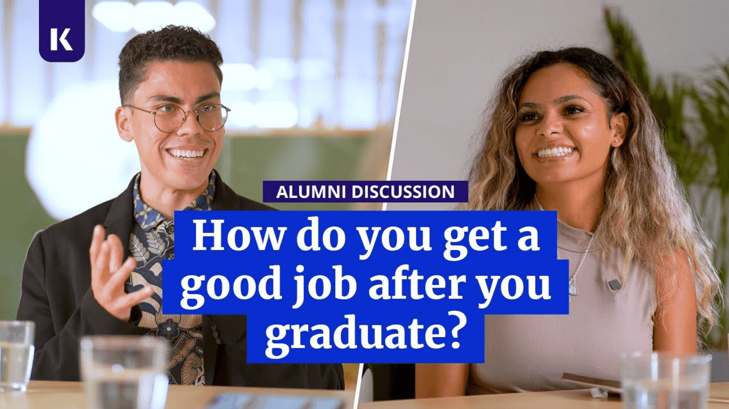 A video thumbnail of MLaya and a UVic alumnus discussing about jobs after graduating