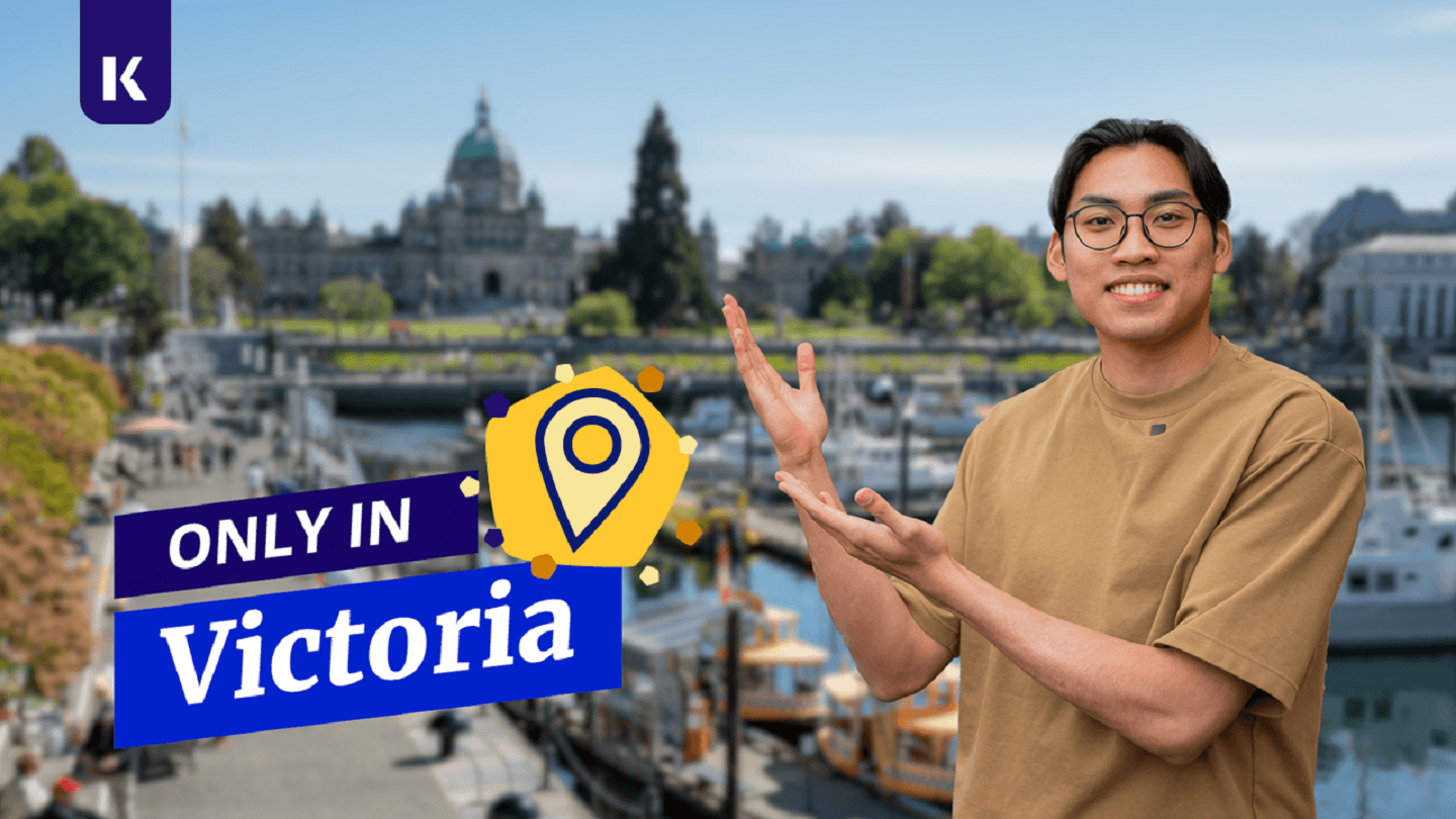 A video thumbnail of a student showing the city of Victoria