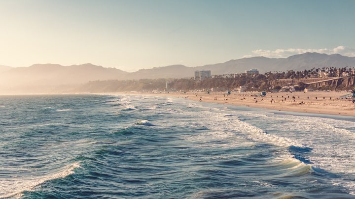 View of Santa Monica beach in the afternoon