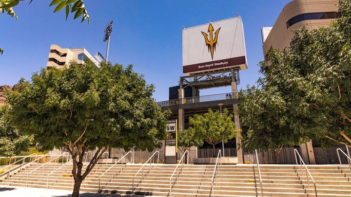 Main entrance of the Sun Devil Stadium at the Arizona State University Tempe Campus