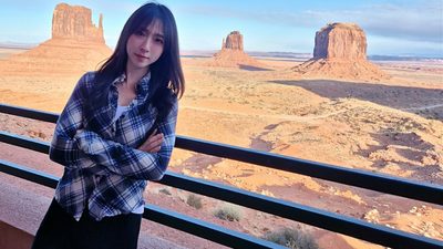 Jay Moon posing near a Canyon