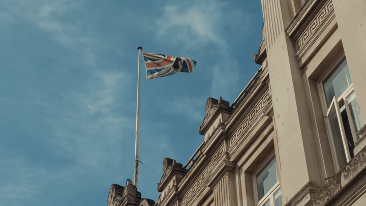 A waving Union Jack flag